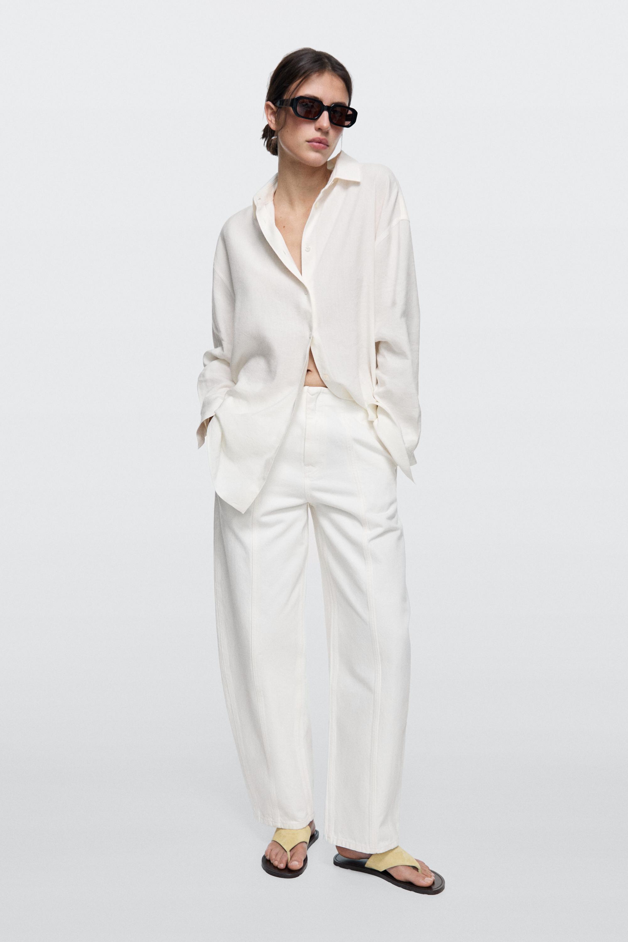 Jean barrel fit coutures apparentes